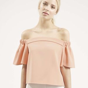 Topshop // Structured Bardot Top